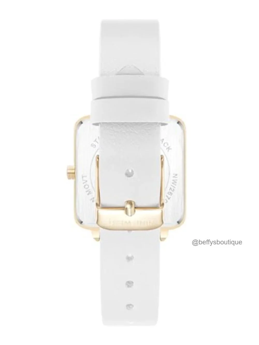 Women's Quartz Dress Watch Faux Leather Strap Mineral Crystal Second Hand